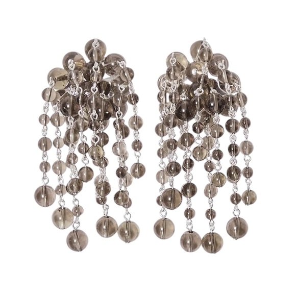 COS ATELIER Black Quartz Cascade Large Texture Clip On Earrings - Picture 5 of 6